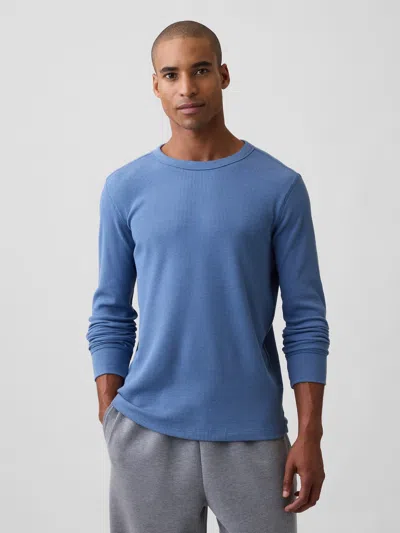 Gap Factory Waffle-knit Crewneck T-shirt In Bainbridge Blue