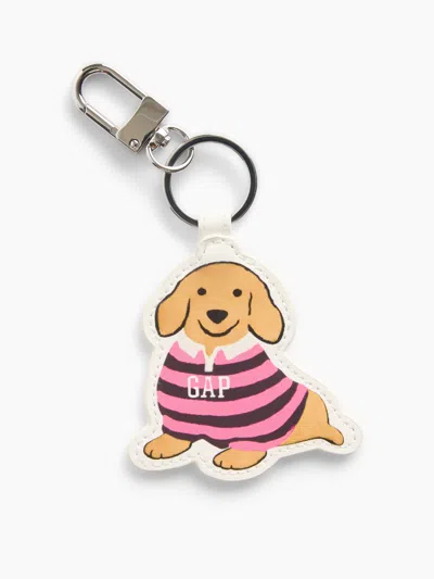 Gap Factory Weiner Dog Keychain Charm In Red Pink Stripe