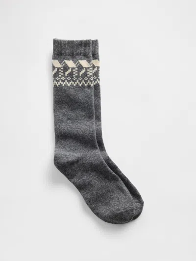 Gap Fair Isle Crew Socks In Gray