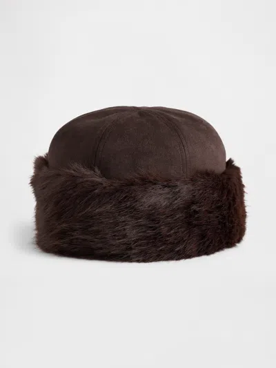 Gap Faux Fur Hat In Brown