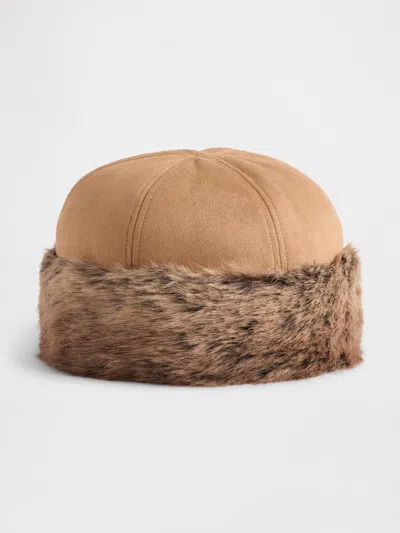 Gap Faux Fur Hat In Brown