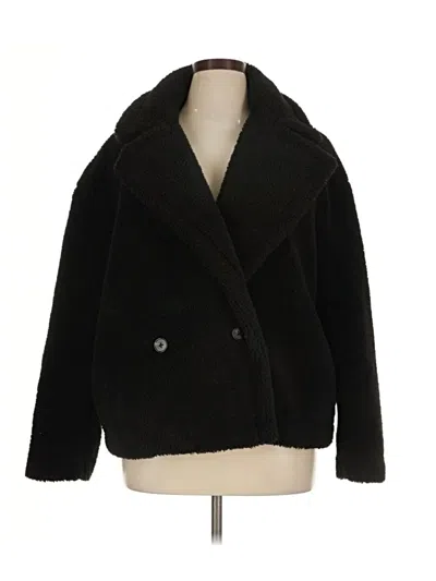 Pre-owned Gap Faux Fur Jacket In Black