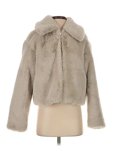 Pre-owned Gap Faux Fur Jacket In Gray