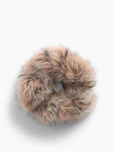 Gap Faux Fur Scrunchie In Natural Tan