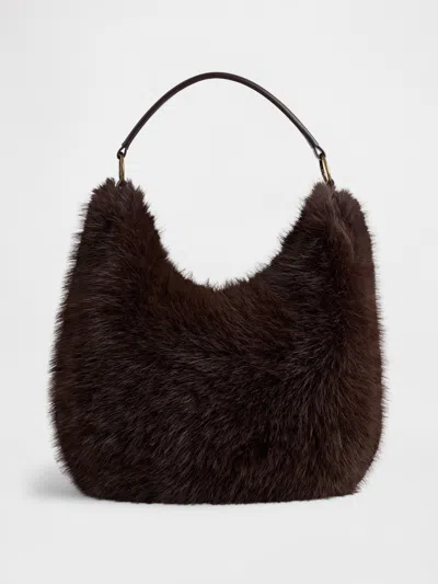 Gap Faux Fur Slouchy Bag In Brown