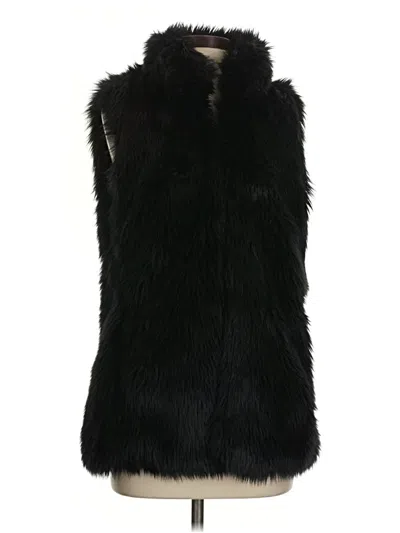 Pre-owned Gap Faux Fur Vest In Black
