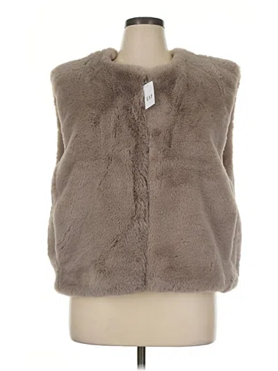 Pre-owned Gap Faux Fur Vest In Gray