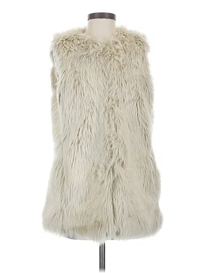 Pre-owned Gap Faux Fur Vest In Ivory