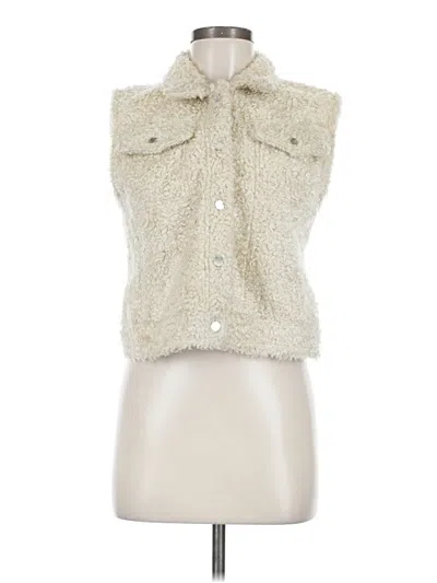 Pre-owned Gap Faux Fur Vest In Ivory