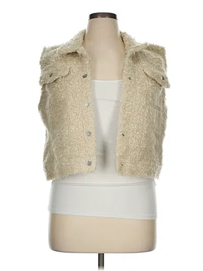 Pre-owned Gap Faux Fur Vest In Ivory