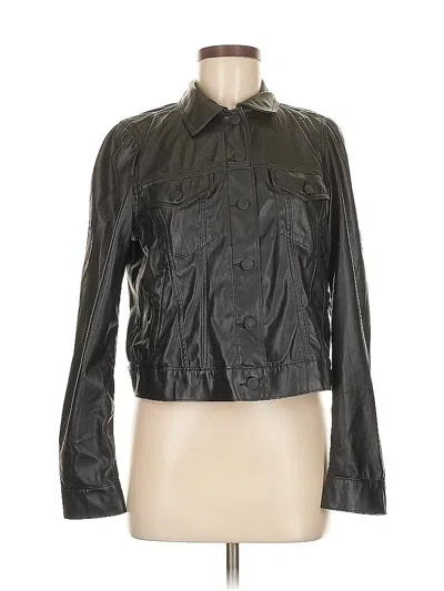 Pre-owned Gap Faux Leather Jacket In Black