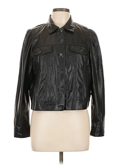 Pre-owned Gap Faux Leather Jacket In Black