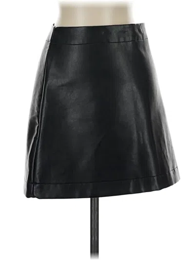 Pre-owned Gap Faux Leather Skirt In Black