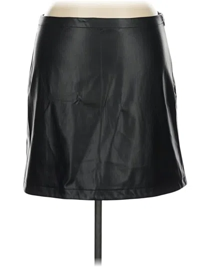 Pre-owned Gap Faux Leather Skirt In Black