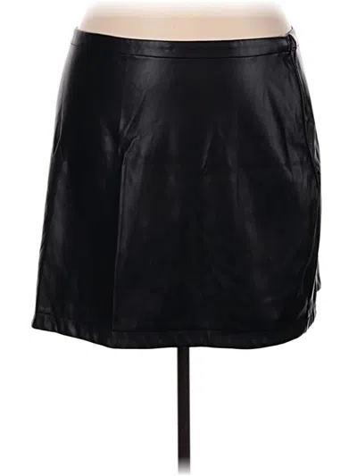 Pre-owned Gap Faux Leather Skirt In Black