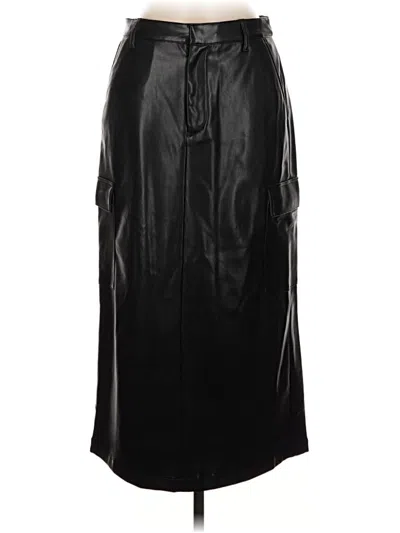 Pre-owned Gap Faux Leather Skirt In Black