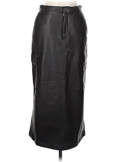 Pre-owned Gap Faux Leather Skirt In Black