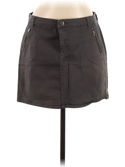 Pre-owned Gap Faux Leather Skirt In Gray