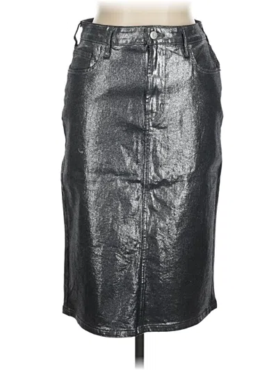 Pre-owned Gap Faux Leather Skirt In Silver