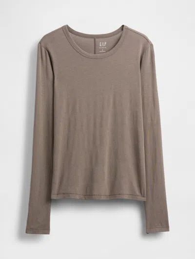 Gap Featherweight Crewneck T-shirt In Brown