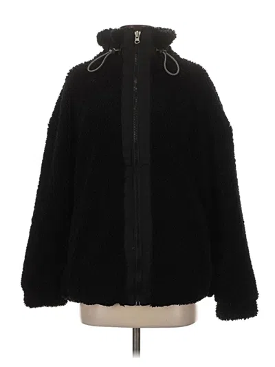 Pre-owned Gap Fit Faux Fur Jacket In Black