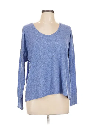 Pre-owned Gap Fit Long Sleeve T-shirt In Blue