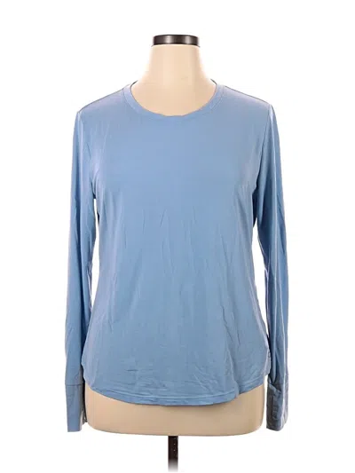 Pre-owned Gap Fit Long Sleeve T-shirt In Blue