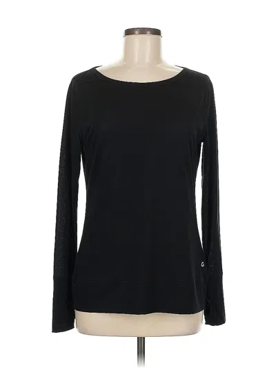 Pre-owned Gap Fit Long Sleeve Top Black Boatneck Tops