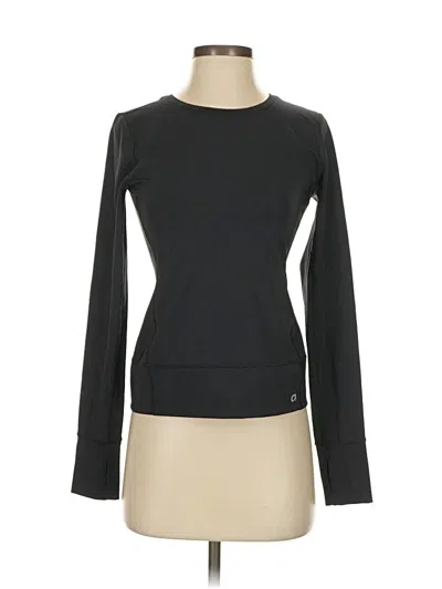 Pre-owned Gap Fit Long Sleeve Top Black Boatneck Tops