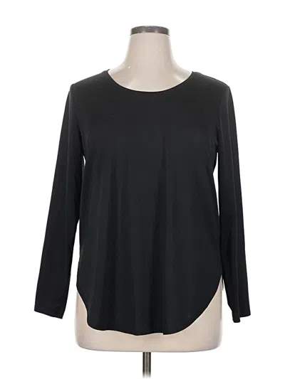 Pre-owned Gap Fit Long Sleeve Top Black Boatneck Tops