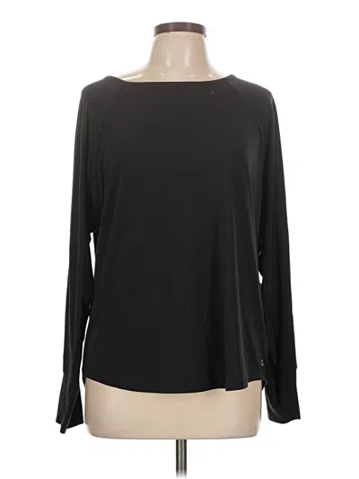 Pre-owned Gap Fit Long Sleeve Top Black Boatneck Tops