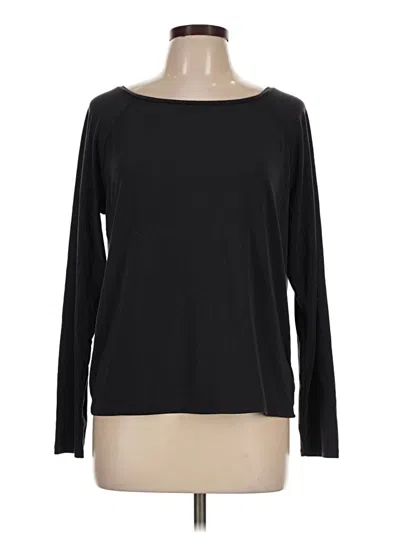 Pre-owned Gap Fit Long Sleeve Top Black Boatneck Tops