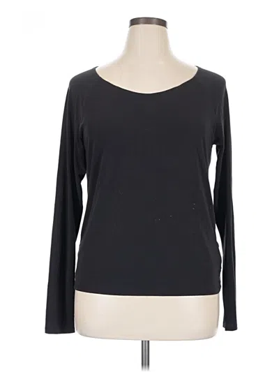 Pre-owned Gap Fit Long Sleeve Top Black Boatneck Tops