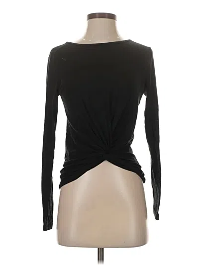 Pre-owned Gap Fit Long Sleeve Top Black Keyhole Neckline Tops