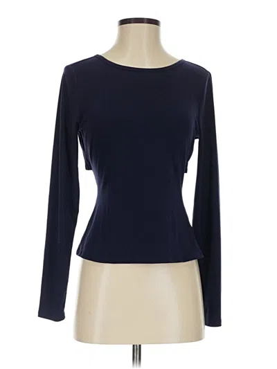 Pre-owned Gap Fit Long Sleeve Top Blue Boatneck Tops