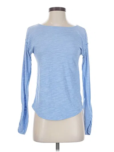 Pre-owned Gap Fit Long Sleeve Top Blue Boatneck Tops