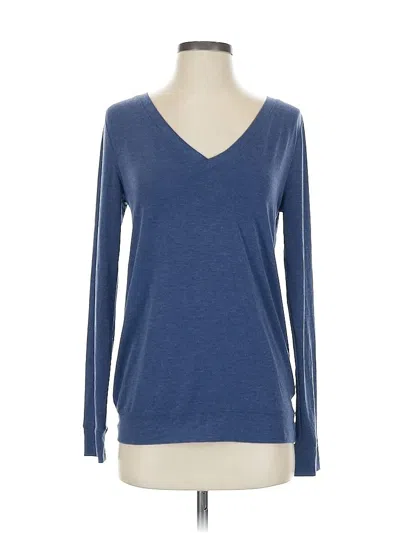 Pre-owned Gap Fit Long Sleeve Top Blue V Neck Tops