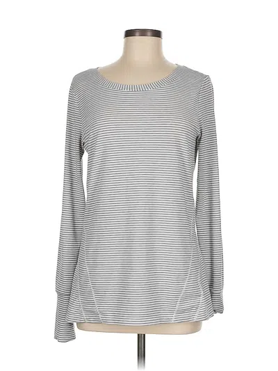 Pre-owned Gap Fit Long Sleeve Top Gray Boatneck Tops