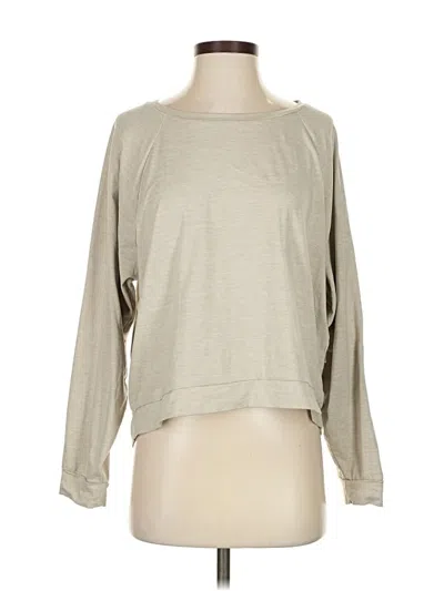 Pre-owned Gap Fit Long Sleeve Top Gray Boatneck Tops