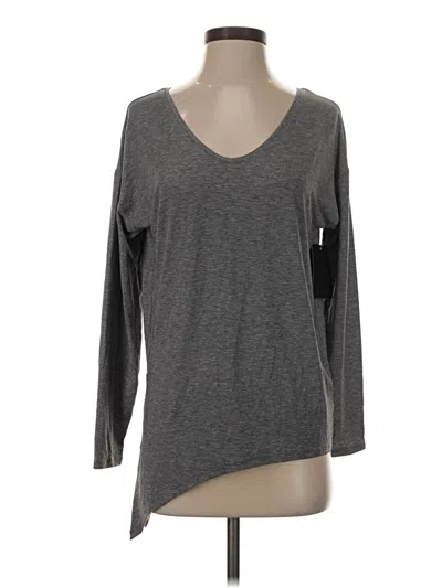 Pre-owned Gap Fit Long Sleeve Top Gray Scoop Neck Tops