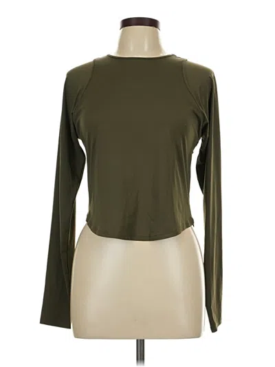 Pre-owned Gap Fit Long Sleeve Top Green Boatneck Tops