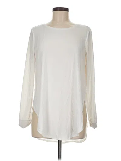 Pre-owned Gap Fit Long Sleeve Top Ivory Crew Neck Tops In White
