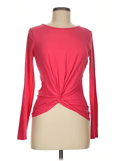 Pre-owned Gap Fit Long Sleeve Top Pink Keyhole Neckline Tops