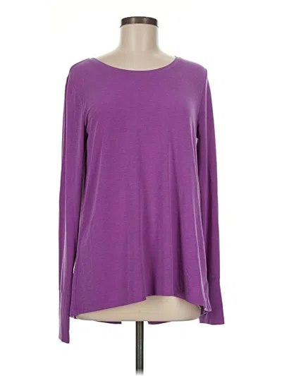 Pre-owned Gap Fit Long Sleeve Top Purple Boatneck Tops