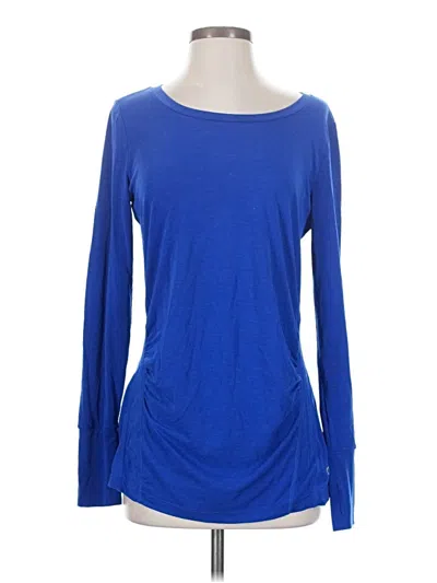Pre-owned Gap Fit Long Sleeve T-shirt In Blue
