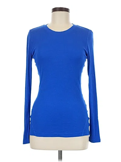 Pre-owned Gap Fit Long Sleeve T-shirt In Blue