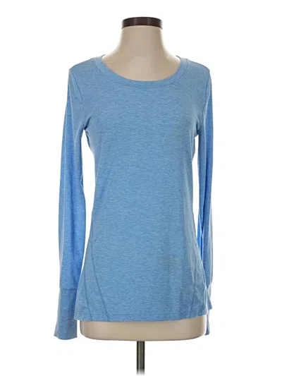 Pre-owned Gap Fit Long Sleeve T-shirt In Blue