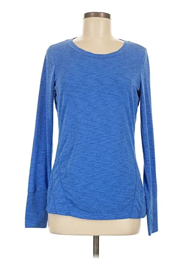 Pre-owned Gap Fit Long Sleeve T-shirt In Blue