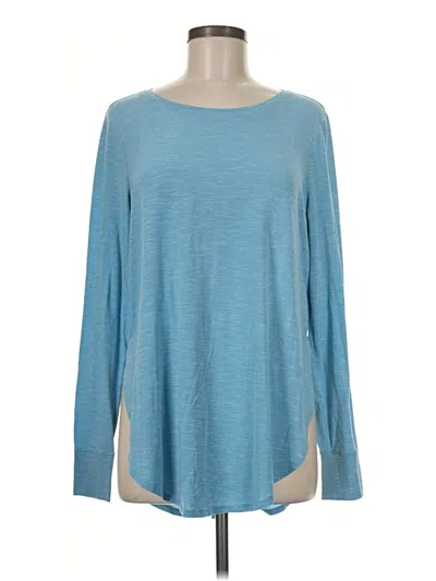 Pre-owned Gap Fit Long Sleeve T-shirt In Blue