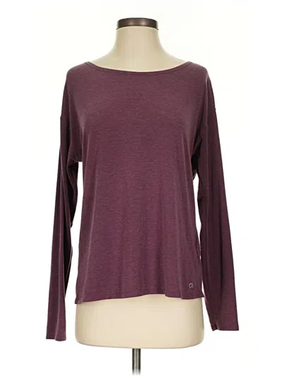 Pre-owned Gap Fit Long Sleeve T-shirt In Burgundy